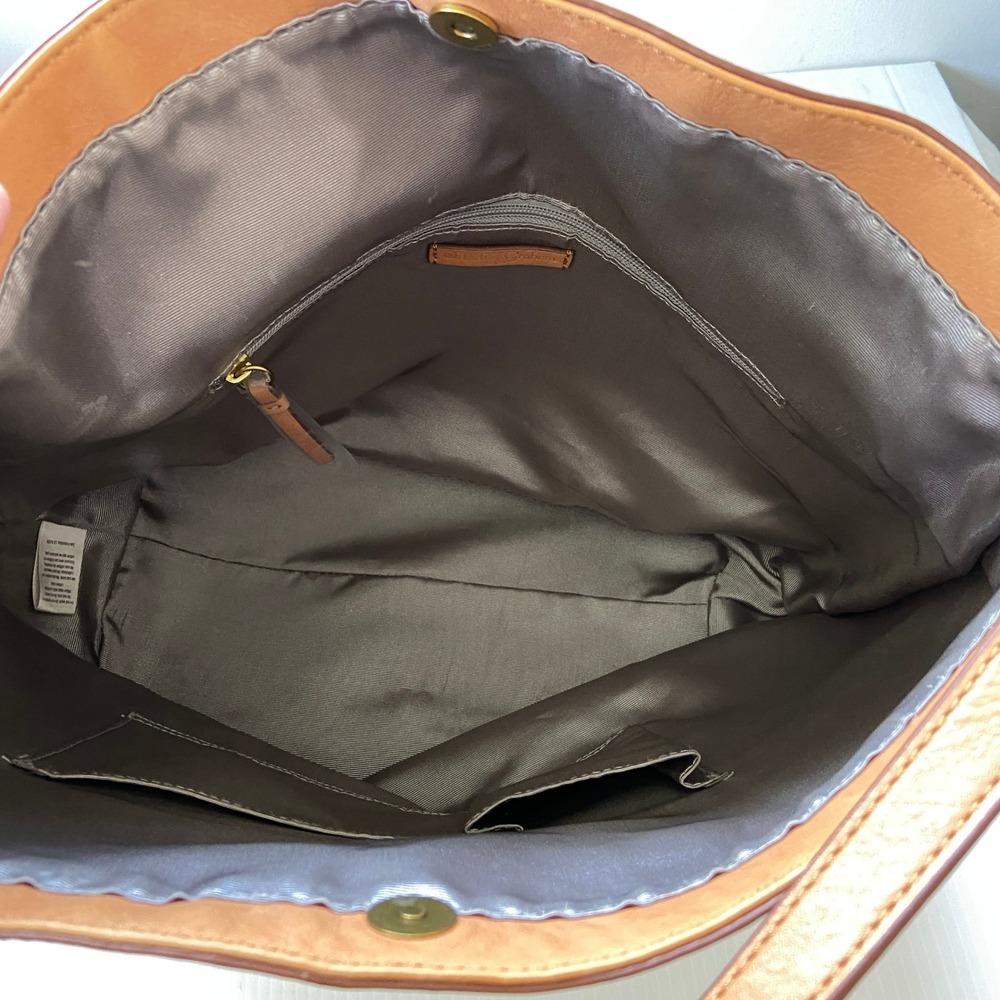 Mark & Graham Camel Tan Brown Leather Tote Bag - Picture 9 of 11